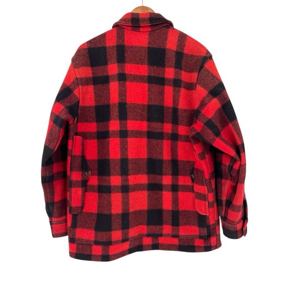 FILSON Men's Vintage Red Black Buffalo Check Mackinaw Wool Button Down Jacket 46 - Picture 7 of 7